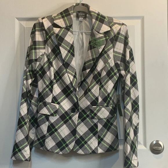 Unique Vintage X Beetlejuice Collaboration Plaid Blazer Logo Sz 2X #129 - Picture 6 of 8